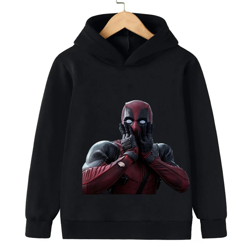 New winter Autumn Marvel Deadpool Children's Clothing Boy Girl Hooded Hoodie Baby Kid Clothing Casual Sport Sweatshirt Pullover