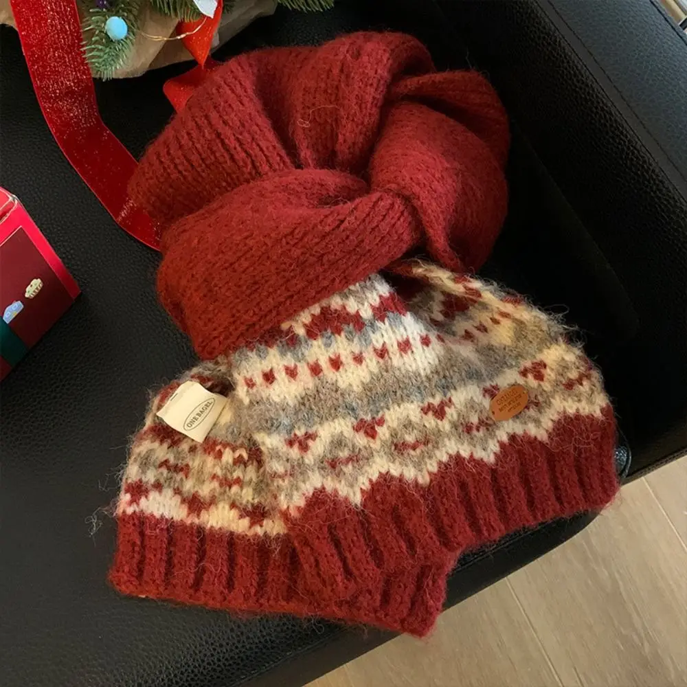 

Шерстяной жаккардовый вязаный шарф в стиле ретро, теплые зимние кашемировые шарфы, однотонная шаль в корейском стиле, шаль для женщин/мужчин