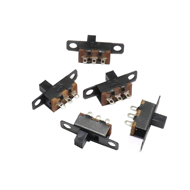 【50-20PCS】5V 0.3A Mini Size Black SPDT Slide Switch for Small DIY Power