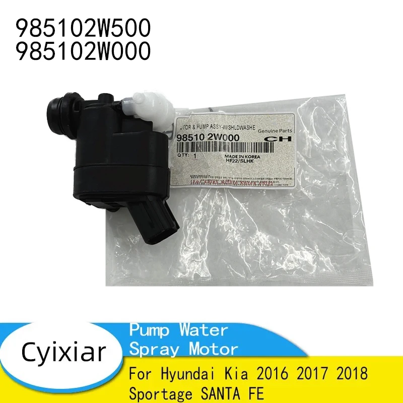 

For Hyundai Kia 2016 2017 2018 Sportage SANTA FE Windshield Washer Pump Water Spray Motor 985102W500 985102W000 98510-2W500
