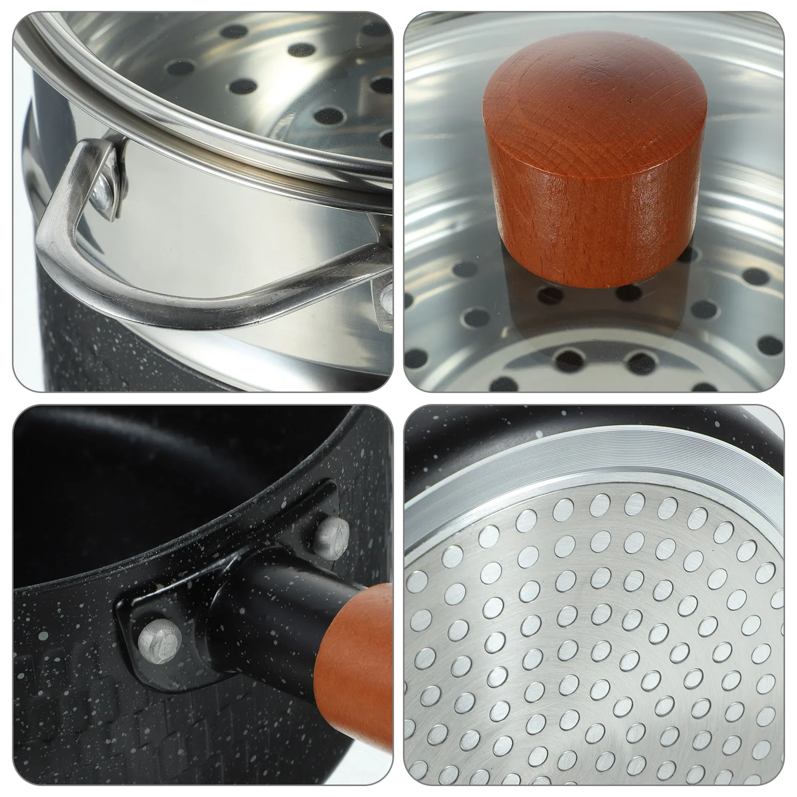 

Japanese 16cm Non stick Hammered Milk Pot Steamer Basket Small Cooking Pan for Baby Food Easy Clean Hot Pot Saucepan Mini
