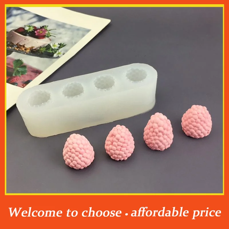 {}Small Raspberry Mousse Candy Mold Baking 3D Raspberry Pudding Baking Mold Dessert Chocolate Mold Fruit Cake Decorating Tools