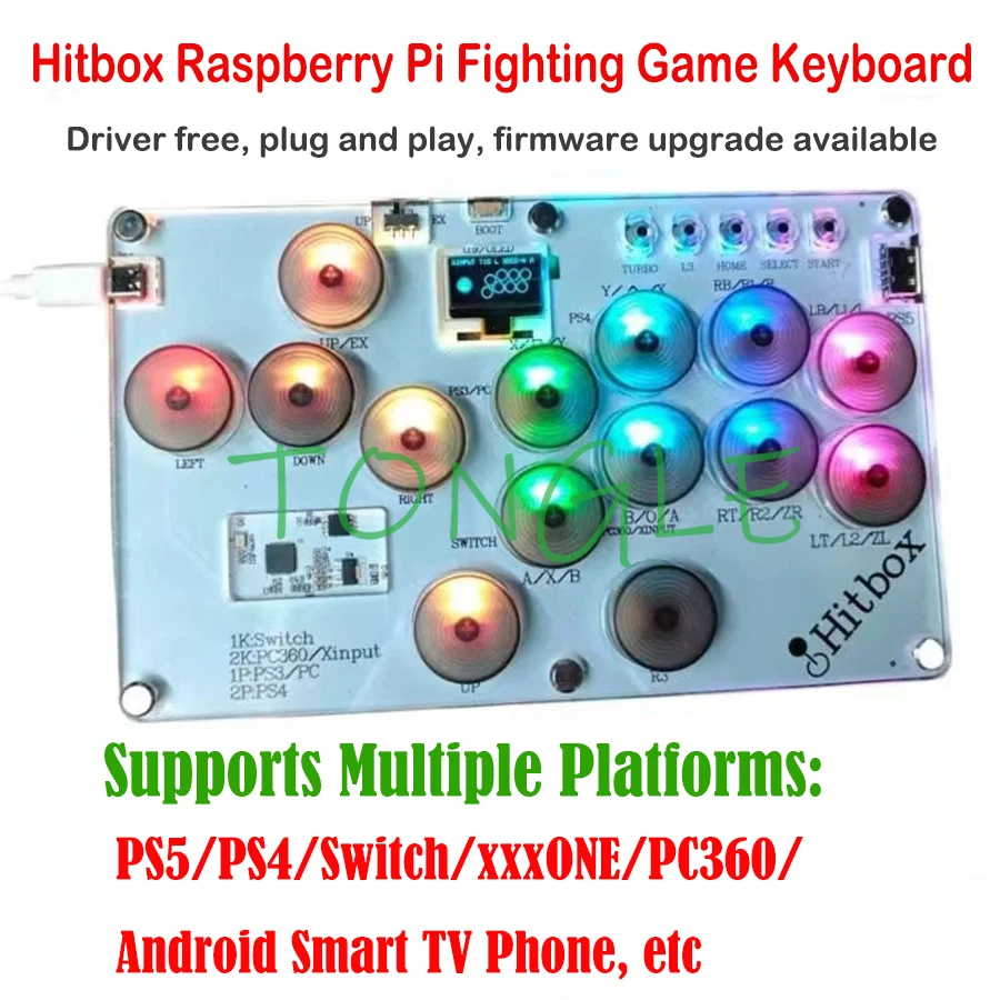 

Flatbox SOCD Hitbox Mini Keyboard Fighting Game Stick Controller Gamepad For PS5/PS4/Switch/XboxOne/PC360/Android Smart TV Phone