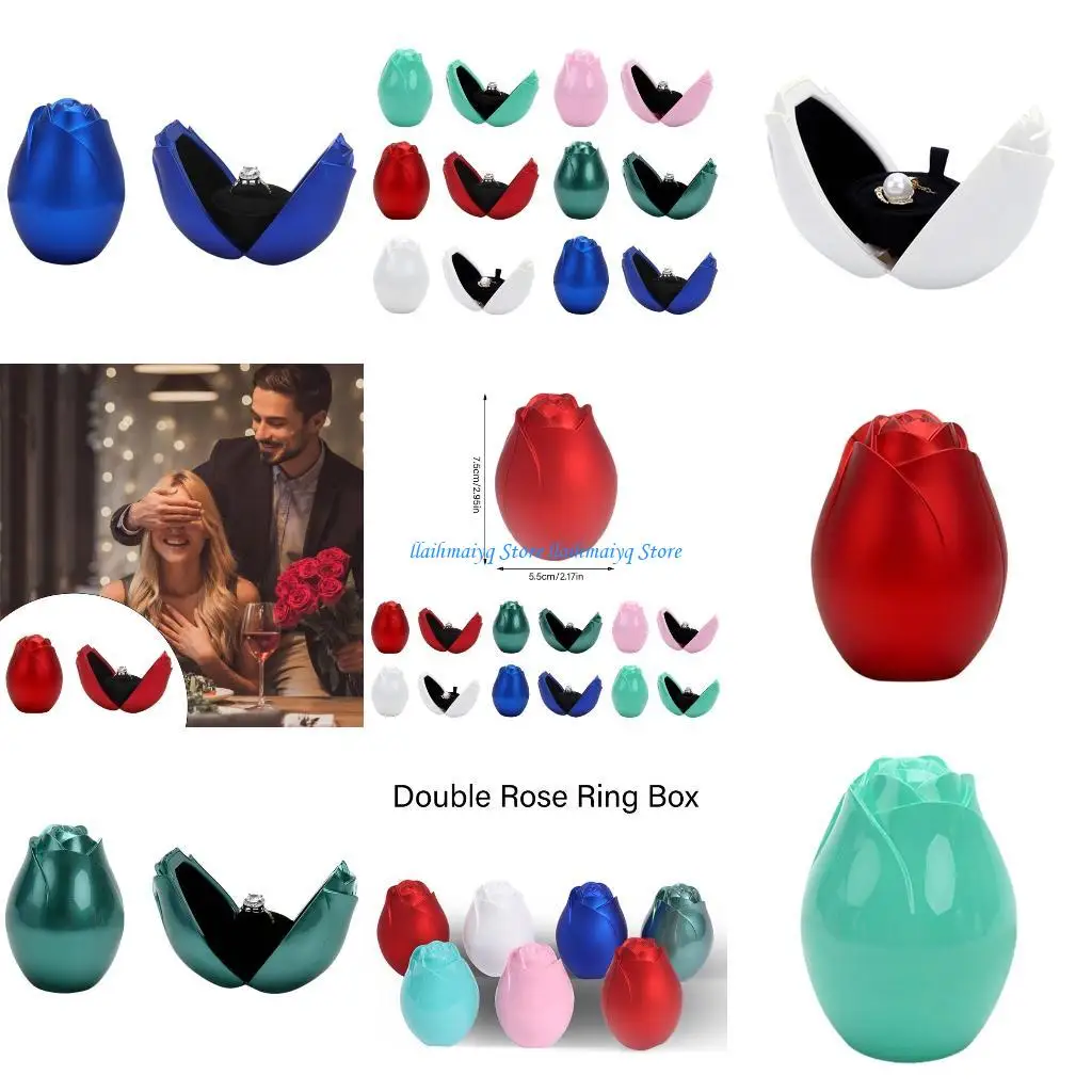 

573B устойчивый к царапинам чехол для обручального кольца портативный контейнер для подвески с бархатным интерьерным для