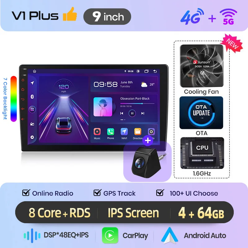 Junsun Android Auto autoradio voor Mercedes Benz W169 W245 B200 W906 Sprinter W639 Vito Multimedia draadloze CarPlay SWC GPS 2 Din