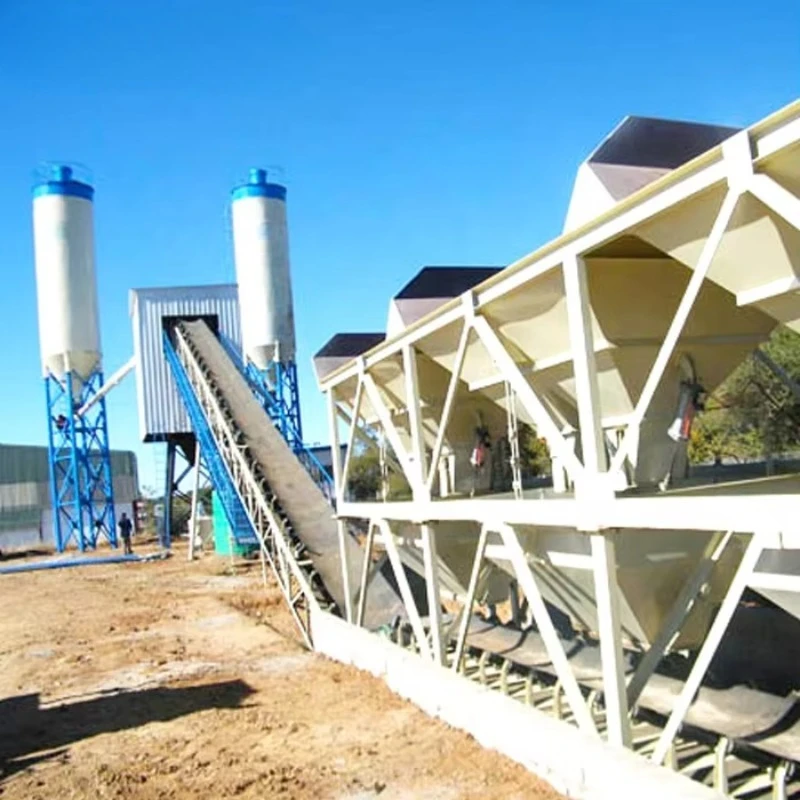 Automatic Commercial Ready Mix Concrete Plant With Computer Control Panel Stationary Belt Conveyor Cement Mixing Machine System