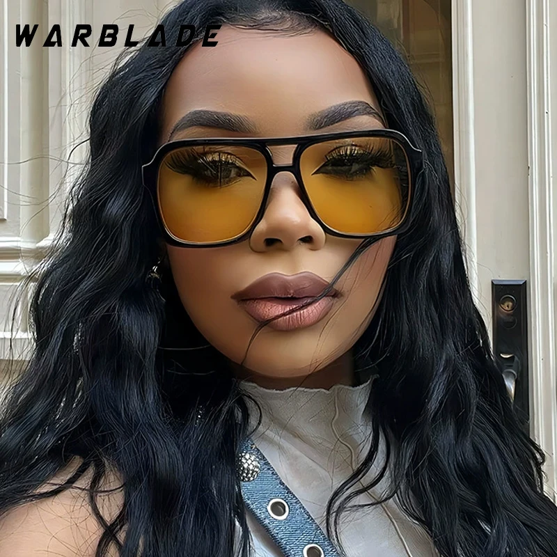

Oversized Double Bridge Luxury Sunglasses Woman New Fashion Brand Pilot Frame Female Travel Sunglasses UV400 Gafas De Sol Mujer