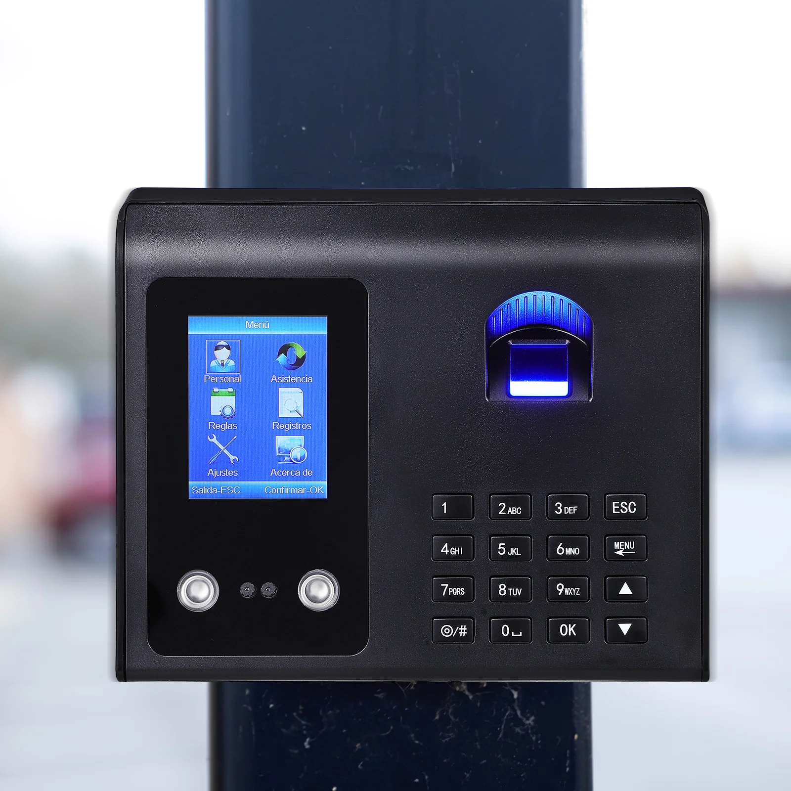 

1pc Attendance Machine: Facial Recognition Fingerprint Time Clock High Capacity Storage Usb Export For Office Work Small