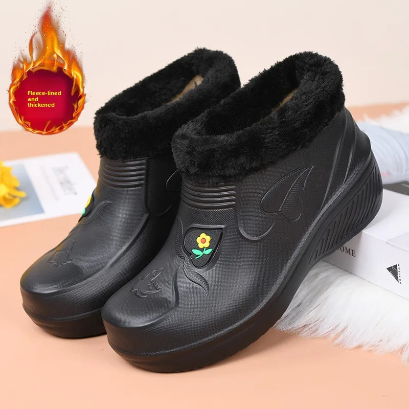 

Мужские утепленные рабочие ботинки на флисовой подкладке, высокие, водонепроницаемые, легкие, противоскользящие, для снега