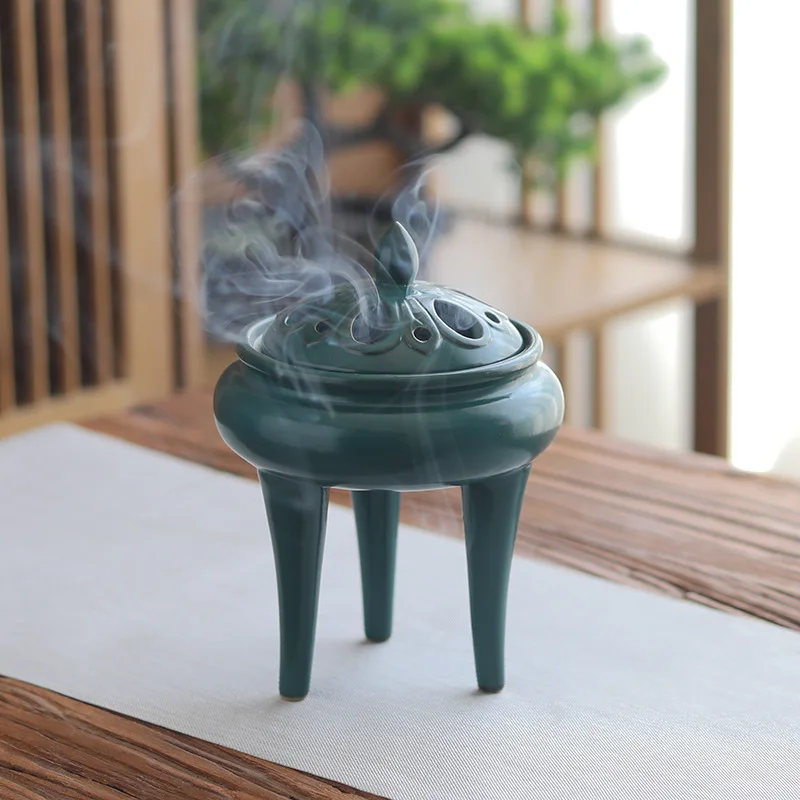 Retro Incense Burner Decoration Household Indoor High Foot Incense Burner Purifying Air and Tranquilizing Plate Incense Burner