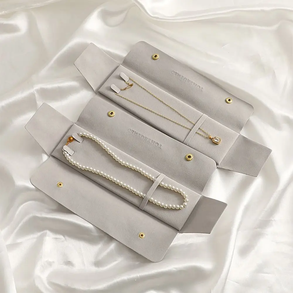 Travel Case Bag Fashionable Microfiber Jewelry Storage Exquisite Portable Bracelet Pedant Display Foldable Storage Pouch