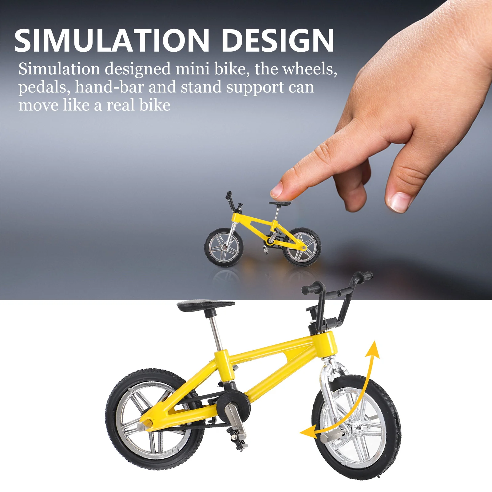 1 set Mini Finger Bike Alloy Diecast Simulation Bicycle Untuk Permainan Meja Anak-anak Bermain Peran Sepeda Meja Tahan Aus Berkualitas