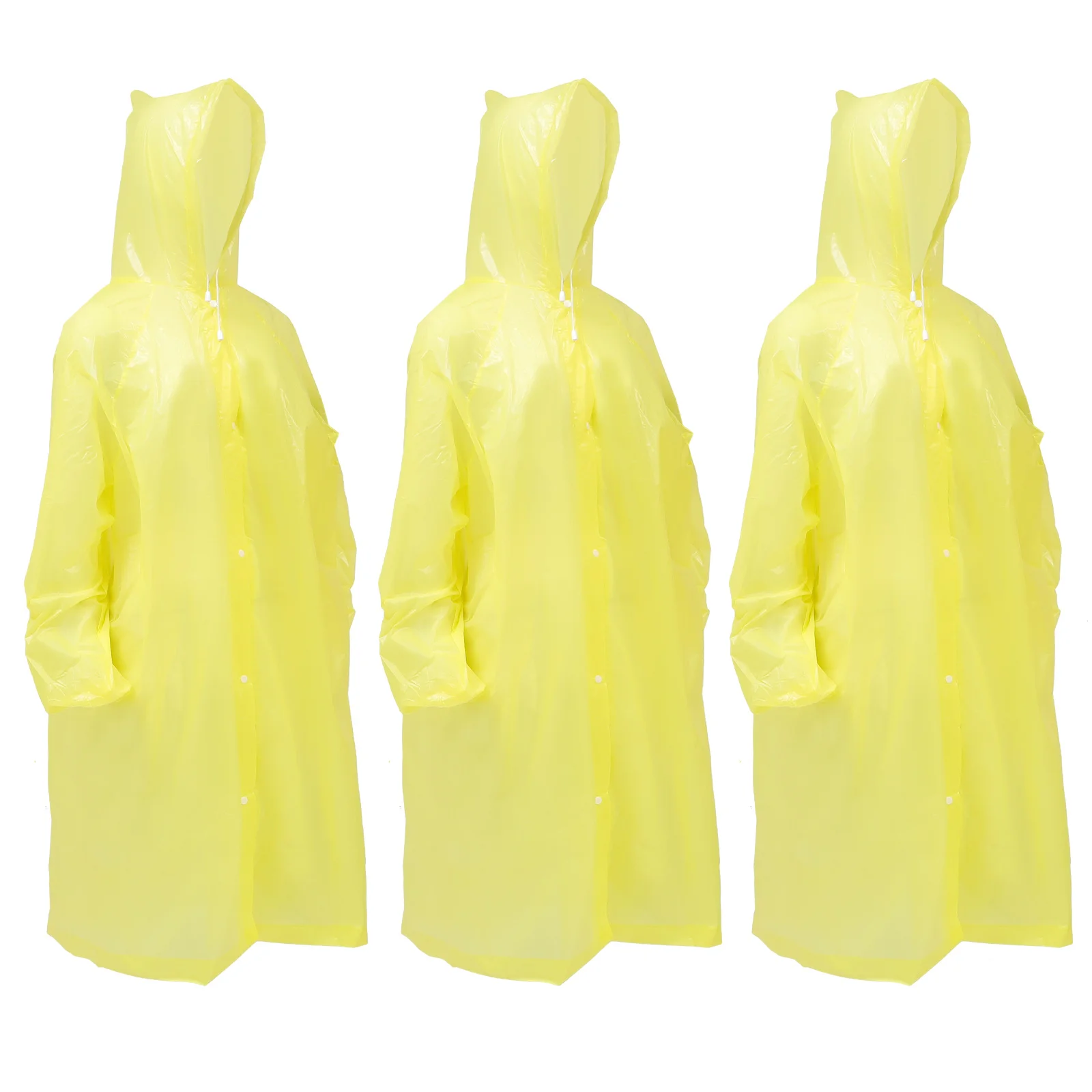 

3 Pcs Lightweight Raincoat Mens Rainwear Portable Yellow EVA Reusable Adults Raincoats for Outdoor
