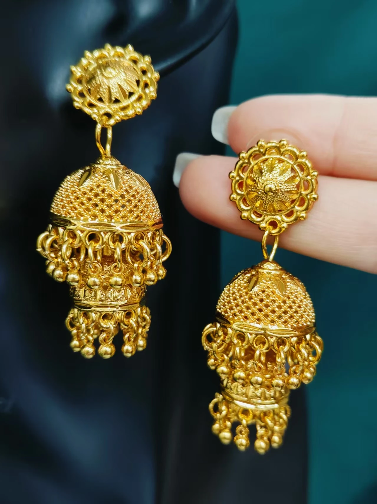 

Fashion African Dubai Tassels Gold Color Earrings For Women Wedding Party Jewellery