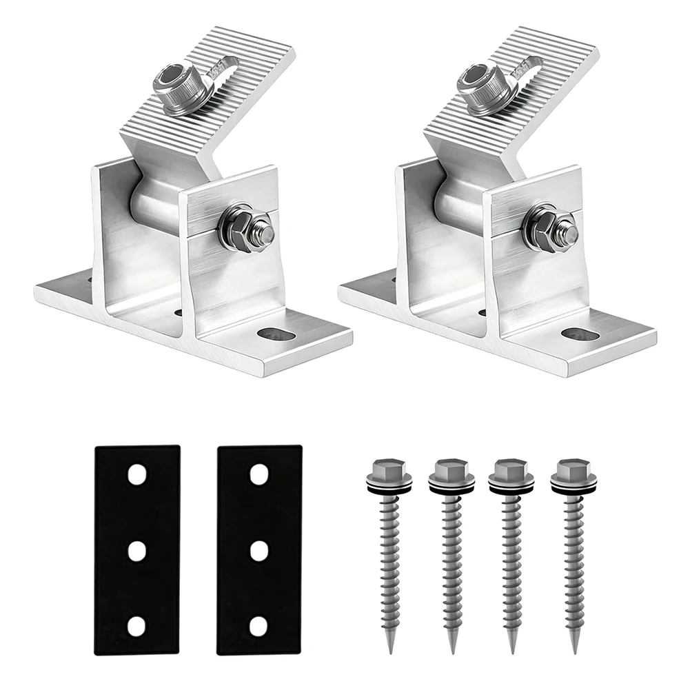 Aluminum Alloy Foot As Shown Solar Panel Bracket High-strength Construction Rust Resistant Treated Two-piece Set Design