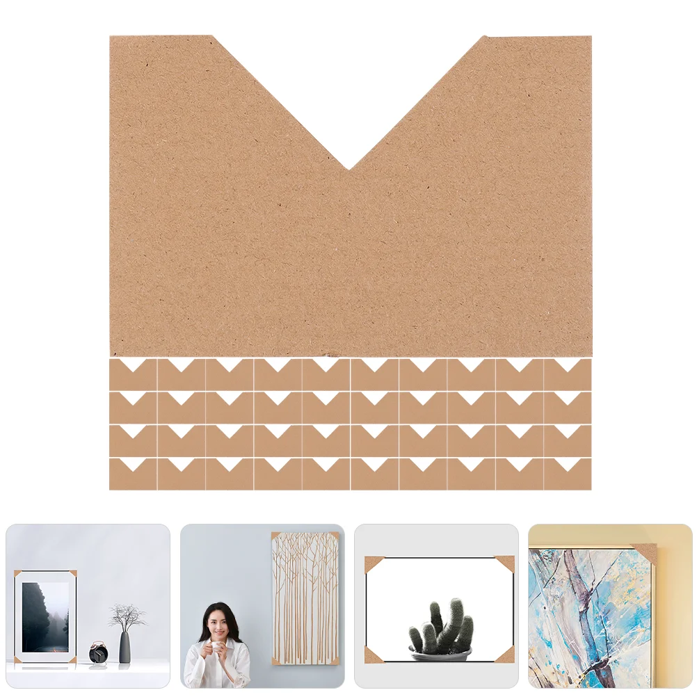 120 Pcs Corner Paper Photo Frame Wrapping Book Protectors Wall Shelves Kraft Picture Packing Supplies for Moving
