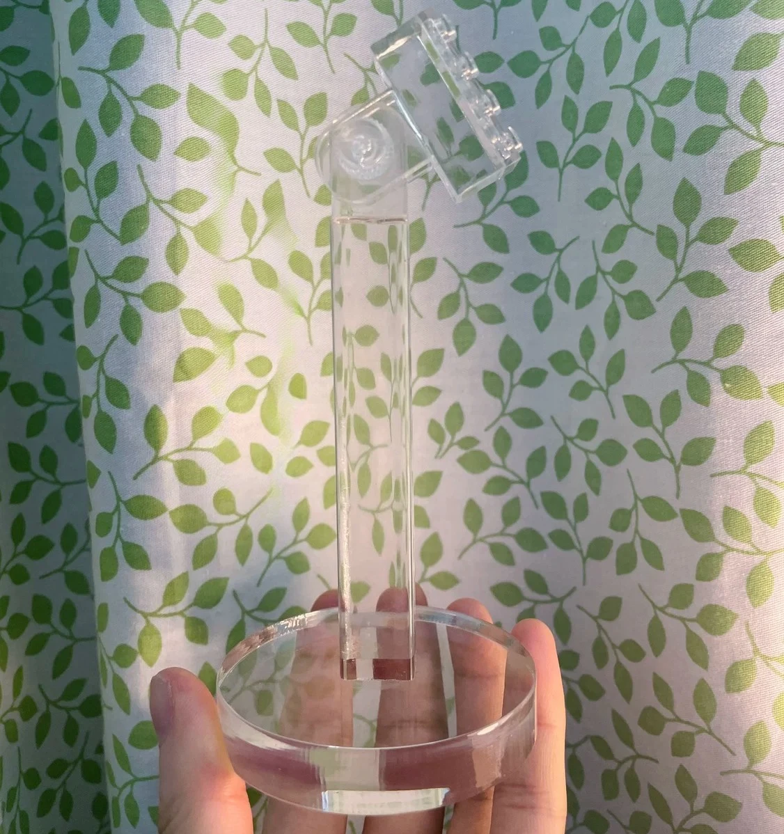 Transparent Acrylic Display Bracket 14cm Height 180 Degree Rotatable Holder for Building Block Models Simulation Aircraft