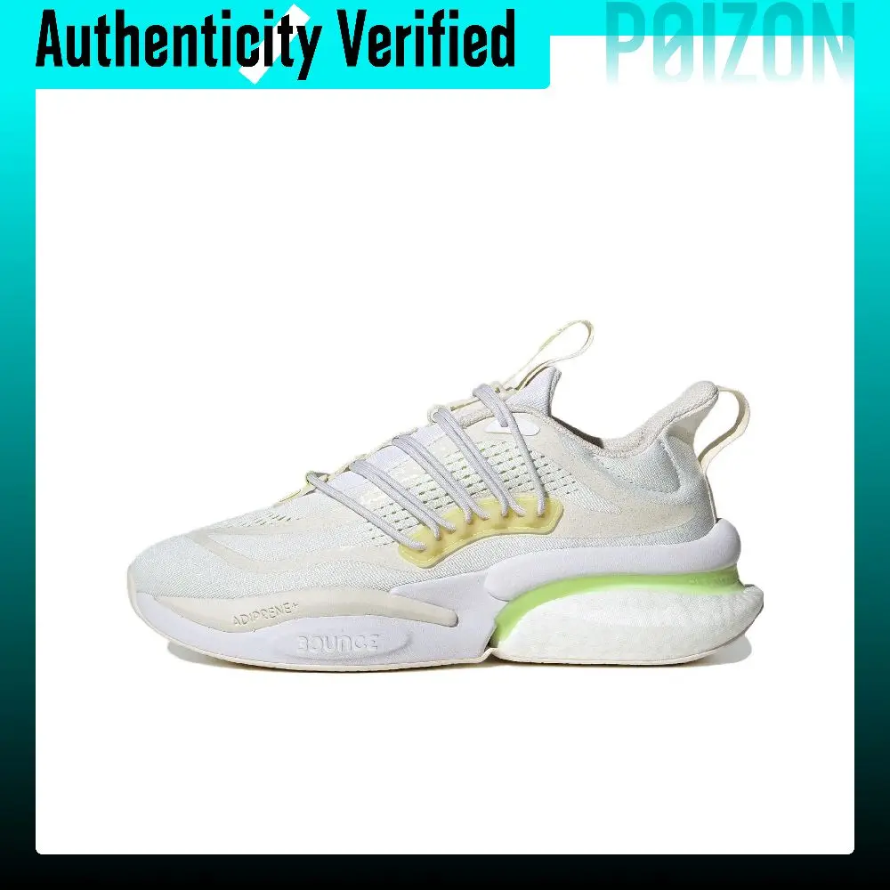 Adidas ALPHABOOST V1 Running Shoes Unisex Low-top White/Yellow/Green IG3072