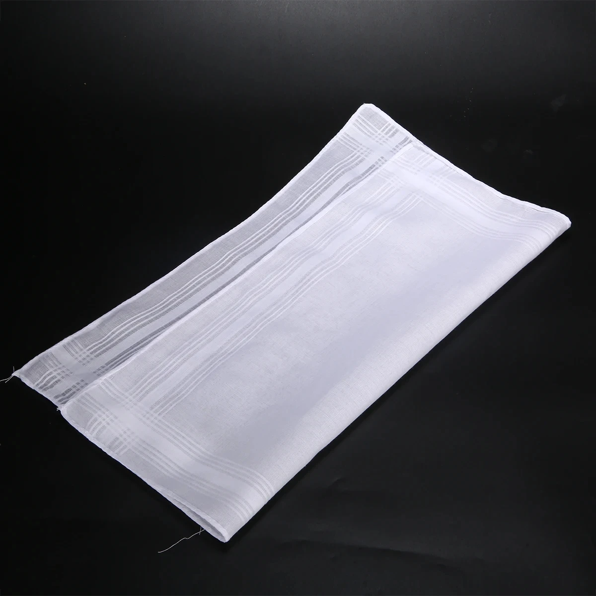 5pcs New White Pocket Cotton Handkerchiefs Reusable Hankie Hanky Special Square Shape Design With Stripe Men 40*40cm