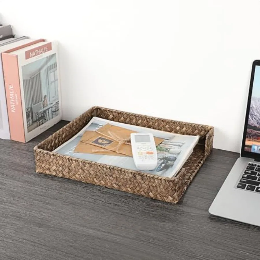 KY متعددة الأغراض A4 ملف صينية الأعشاب البحرية الطبيعية مكتب صينية المنظم المنسوجة حجم الرسالة مكتب وثائق صواني مجلة تخزين الملفات