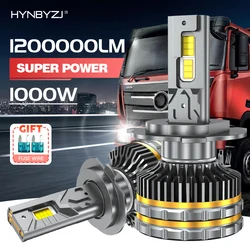 HYNBYZJ H7 H11 LED Canbus 1200000LM 1000W H4 H1 H9 H8 9005 9006 HB4 9012 HIR2 8890 CSP 24V Truck 6000K Car Headlights Bulbs Auto
