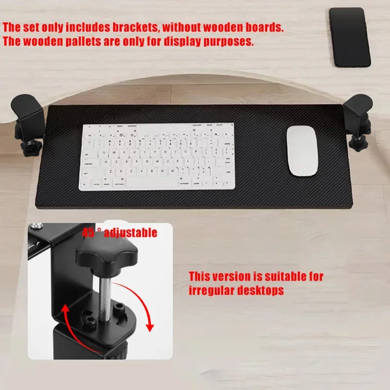 No-drill Keyboard Holder Keyboard Drawer Tray Desktop Slide Clamp Drawer Organizer Computer Mouse Storage Rack Under-desk Stand