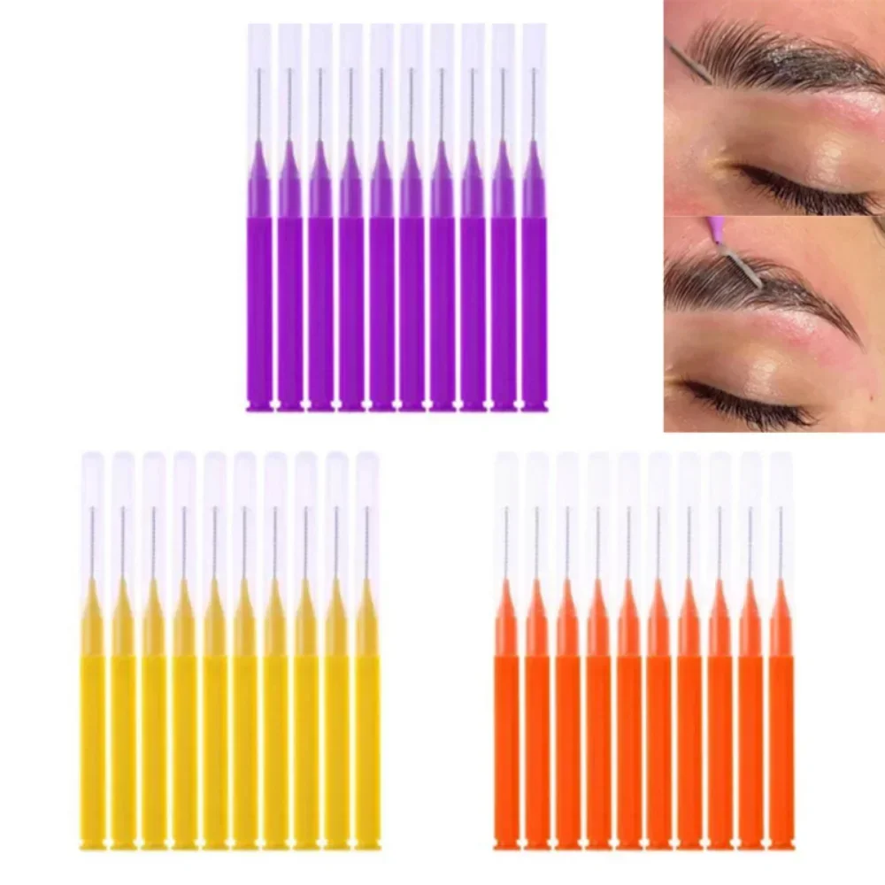 20Pcs Augenbraue Pinsel Stirn Dauerwelle Pinsel Mini Einweg Stirn Lifting Pinsel Biegsamen Micro Wimpern Pinsel Applikatoren Make-Up-Tools