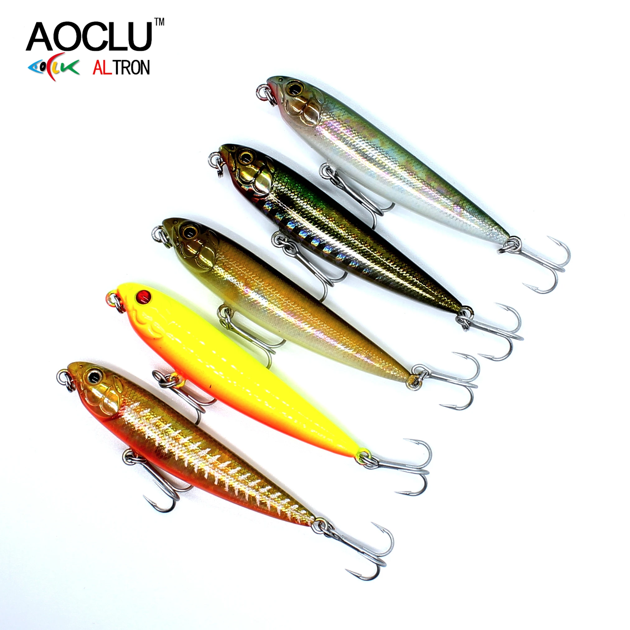AOCLU Topwater Wobbler 60 mm 105 mm Bleistift Walk The Dog Harter Köder Popper Stick Angelköder Bass Fresh Salt Water 10 # VMC-Haken – Detail 2