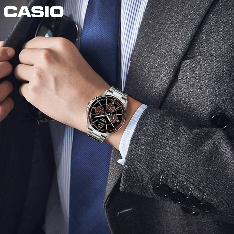 Casio MTP-1374D Classic Three Eyes Men\'s Quartz Waterproof Fashion Casual Business Simple Ladies Gift Versatile Date Week