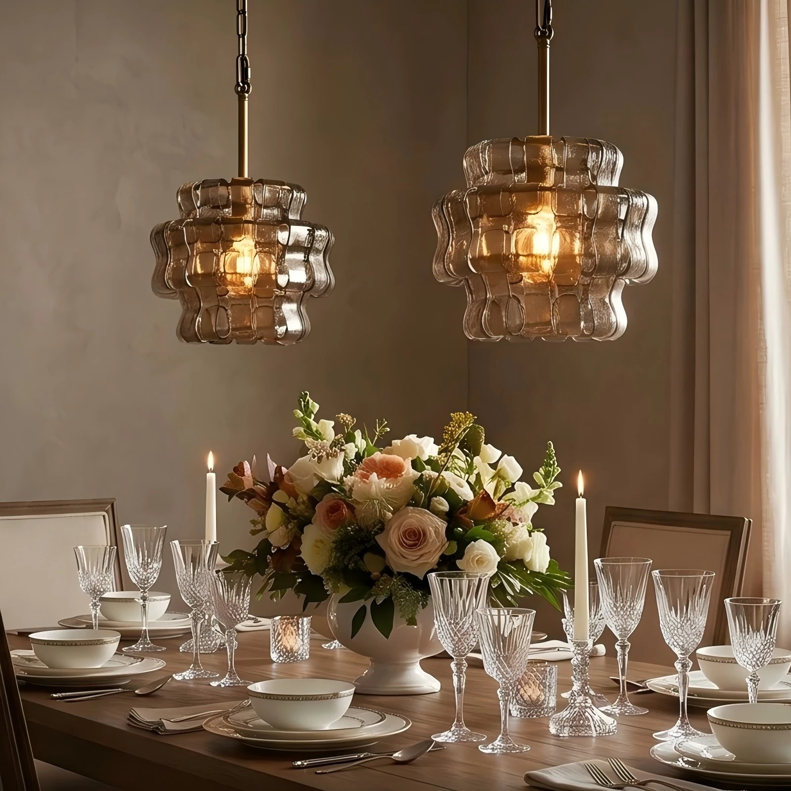 Vintage glass pendant light, American Nordic home, living room, dining room, island light, bedroom hallway Pendant light