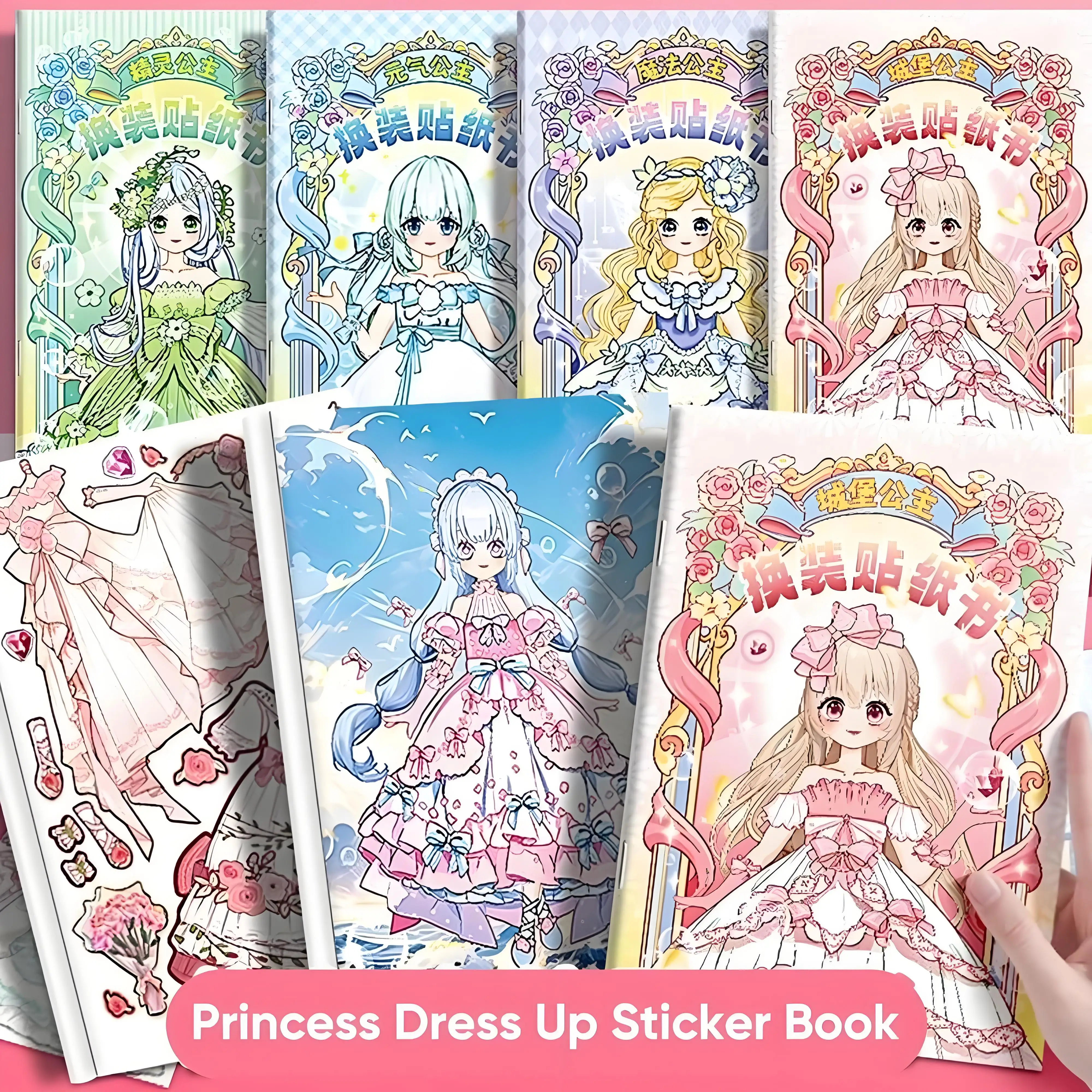 Princess Dress Up Sticker Book Safe Non Toxic Reusable Educational Scrapbooking Stickers