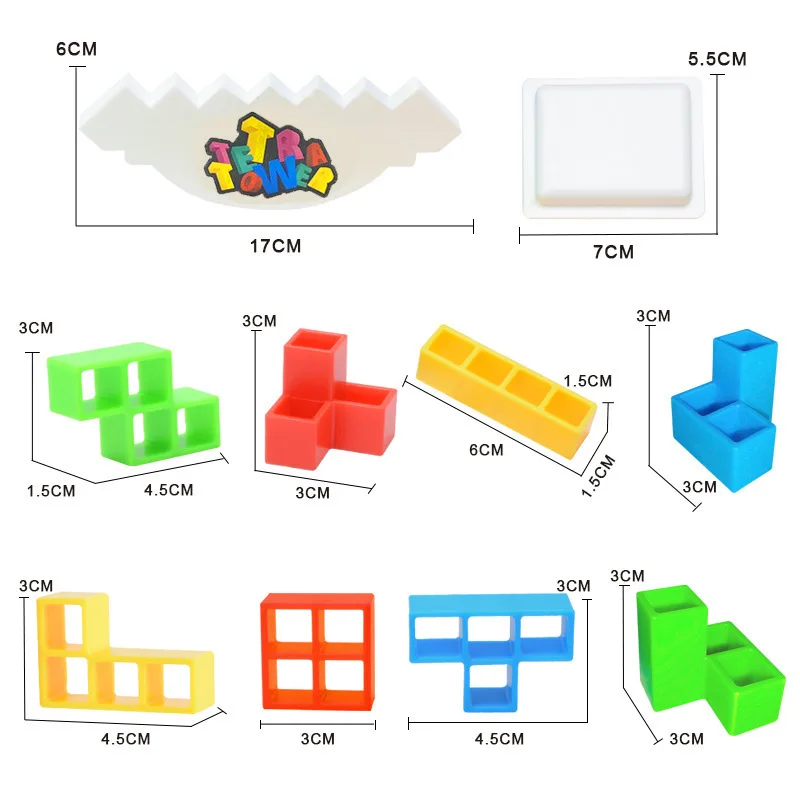 Bloques de apilamiento para niños, juego de equilibrio de Torre Tetra, bloques de construcción apilables, ensamblaje de tablero de rompecabezas,