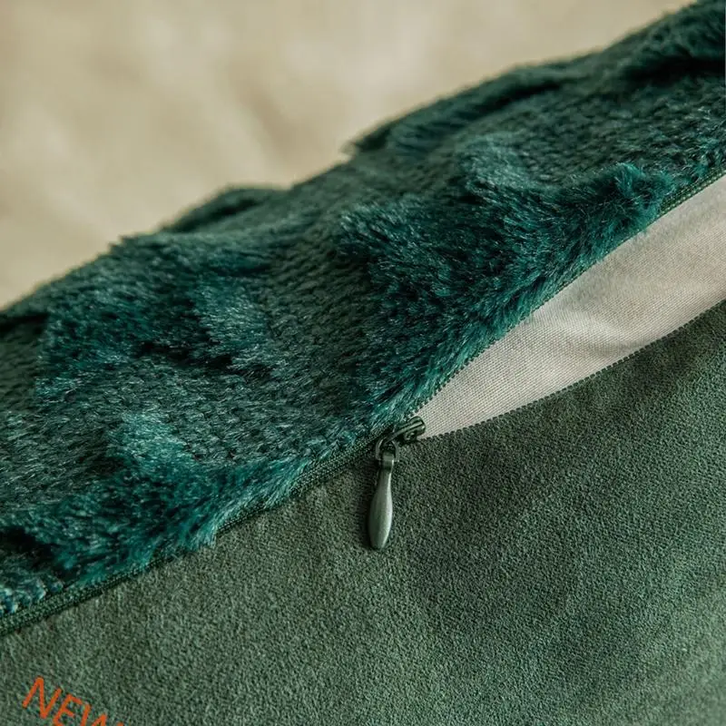  Occasion Themed Symbol Textured Furry Pillow Cover Strong Fabric for Living Room Seasonal Accent