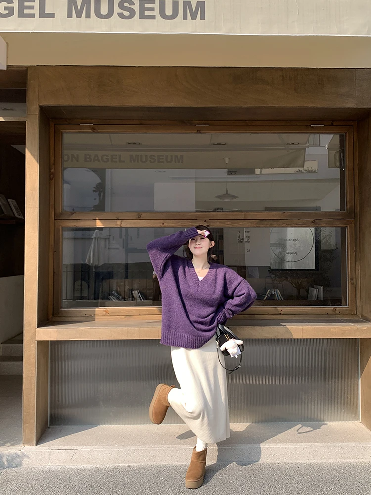 

Юбка миди из вельвета А-силуэта с высокой талией и эластичным поясом, новая коллекция весна-осень, в корейском стиле, для повседневной носки...