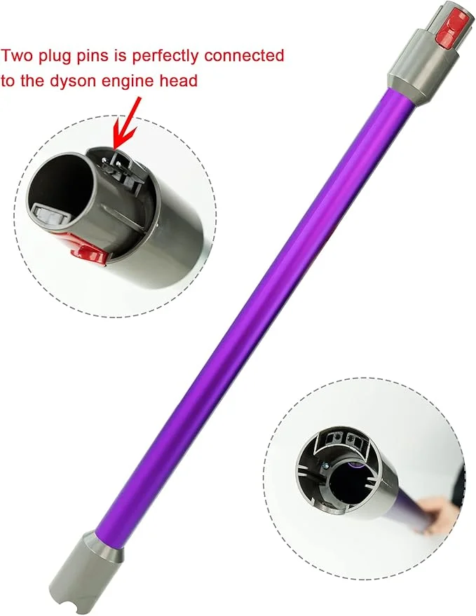 متوافق مع عصا دايسون، عصا التحرير السريع، لمكنسة الكهربائية اللاسلكية V7، V8، V10، V11 V15، استبدال أنبوب الفراغ (أرجواني)