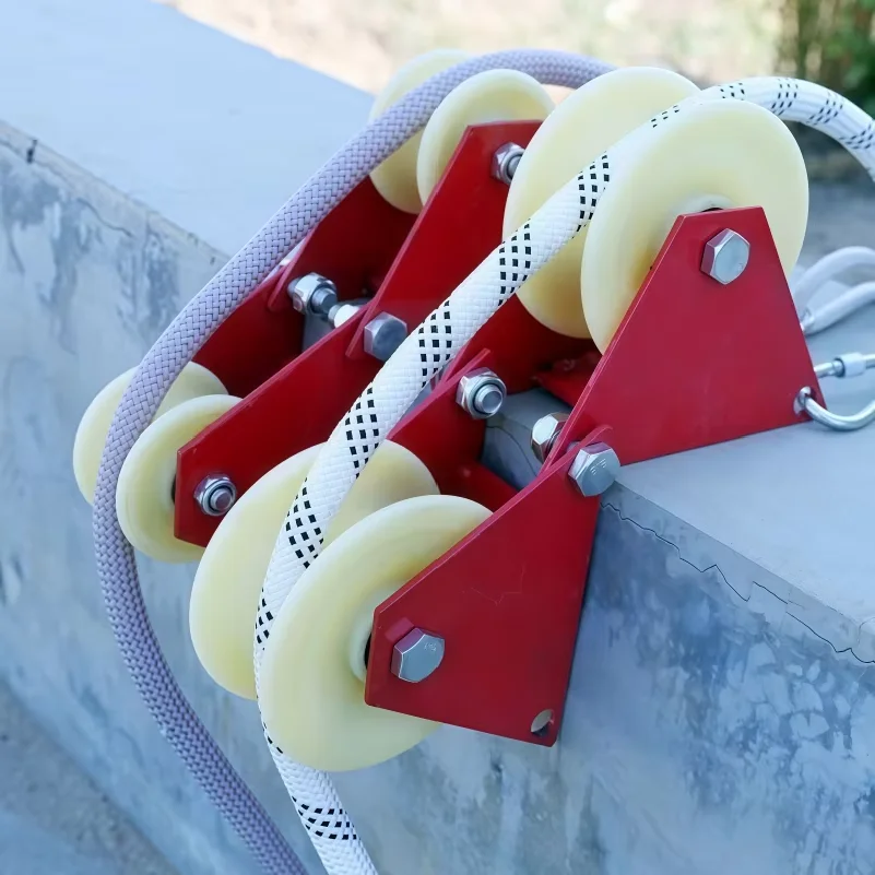 Cable Pulley Wheel Heavy Duty Rope Retract Pulley with Scroll Guard For High Altitude Work Descending Rescue Operations