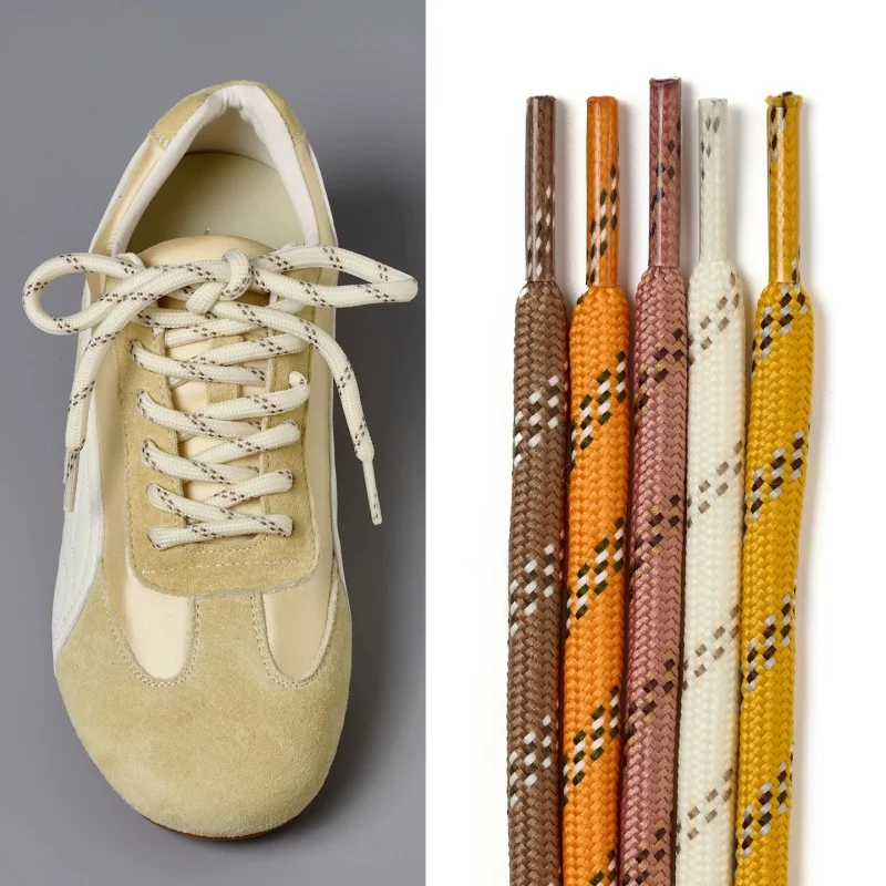 1 Pair Width 6mm Dots Round Shoelaces Sports Casual Sneaker Shoestrings Orange White GGD Stars Shoe Laces