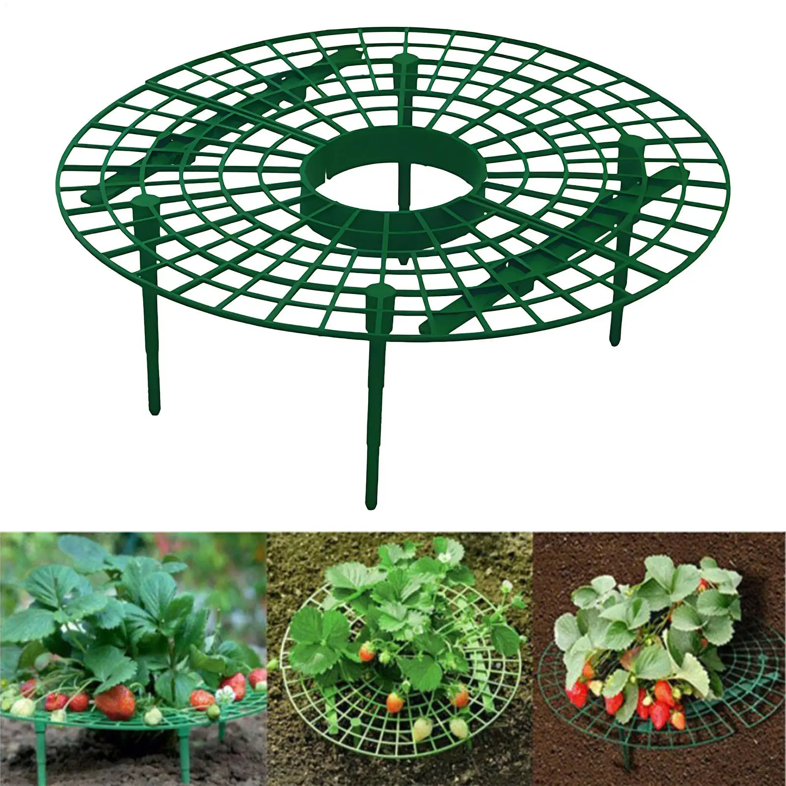 

Круглая подставка для клубники, садовые принадлежности, лоток для посадки клубники, подставка против гниения плодов, зеленая опорная рама для растений, стойка