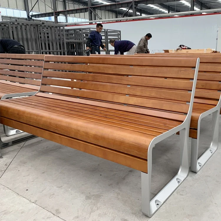 Manufacture Custom Public Patio Garden Bench Seat Wooden Outdoor Park Bench Heavy-duty Park Bench