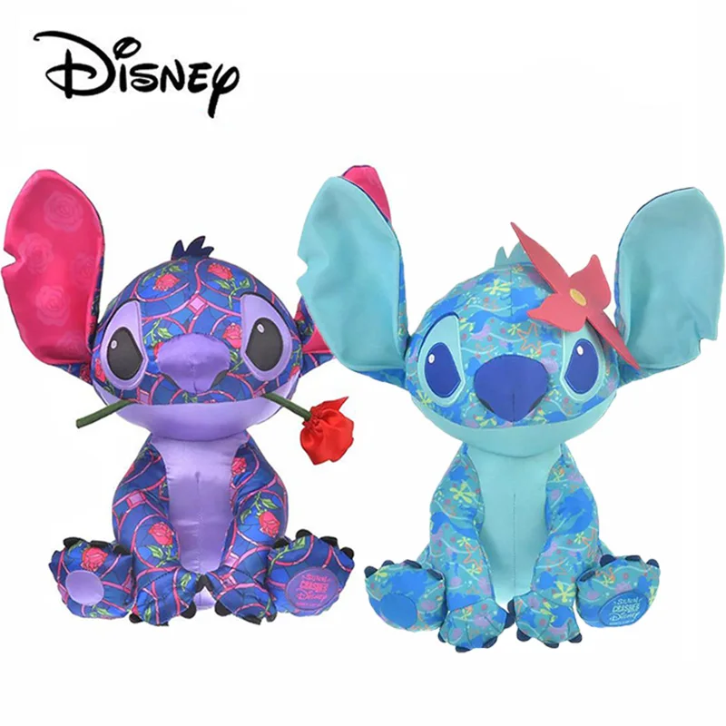 

38cm Cartoon Lilo & Stitch Limited Edition Stitch Rose Doll Plush Toy Kawaii Comfort Doll Birthday Gift For Girls Genuine Disney