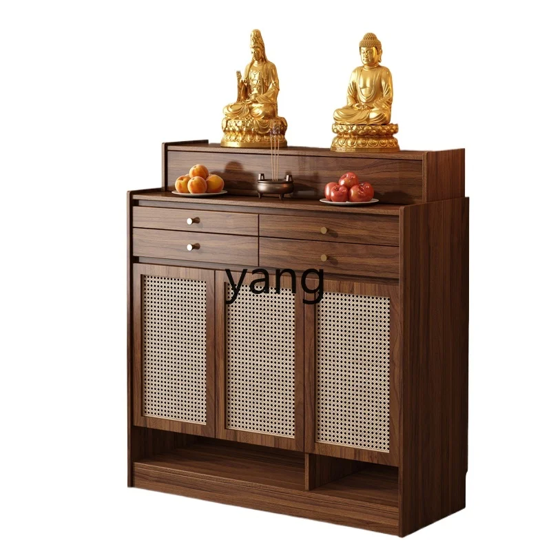 RQ new Chinese solid wood altar cabinet incense tribute table rural middle hall cabinet