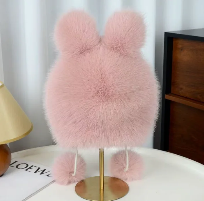 قبعة أذن أرنب دافئة من القطيفة للنساء شتاء نمط جديد النسخة الكورية قبعة حماية الأذن العلوية هدية رائعة على الطراز الياباني