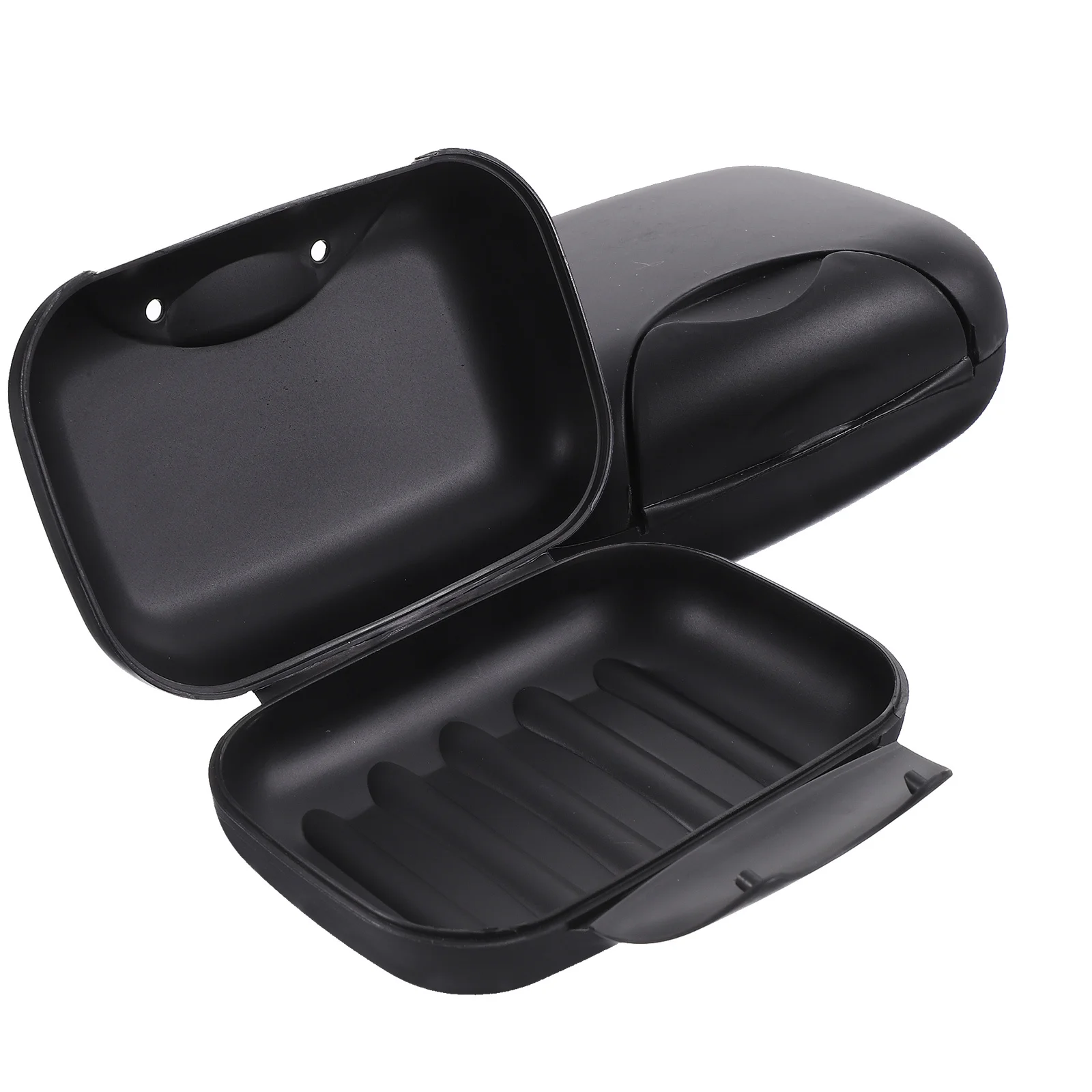 

2Pcs Sealing Soap Dish Compact Waterproof Container Heavy Duty Non-Breakable Soap Holder for Bathroom Outdoor Camping Black