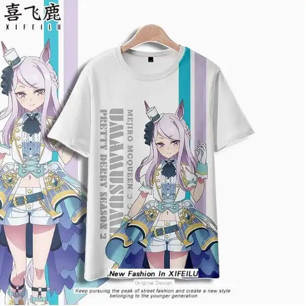 

Anime Umamusume: Pretty Derby Short Sleeve T-Shirt Cosplay Costume Summer Casual Student Loose Tops anime