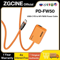 ZGCINE USB-C PD to NP-FW50 Dummy Battery Cable for Sony ZV-E10 A6400 A6000 A6100 A6300 A7II A6500 A7RII A7SII A5100 A7 A7R NEX-7