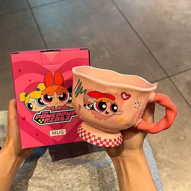 The Powerpuff Girls Cartoon Mug High-Looking Ceramic Cup High-Capacity Milk Home Coffee Cup Holiday Gift Cute Water Cup