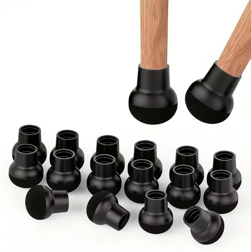 4pcs New Black Silicone Chair Leg Floor Protector with Wrapped Felt Bar Stool Chair Leg Furniture Leg Feet Protection Cover