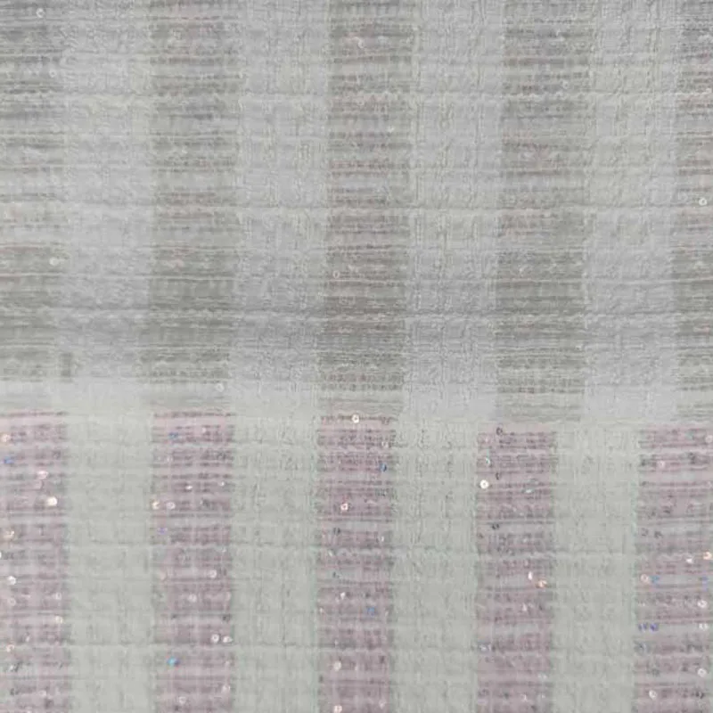 

Белый цвет с блестками, окрашенная в пряже плетеная твидовая ткань для осенней куртки, платья, костюма, пальто, ткань «сделай сам», швейный материал