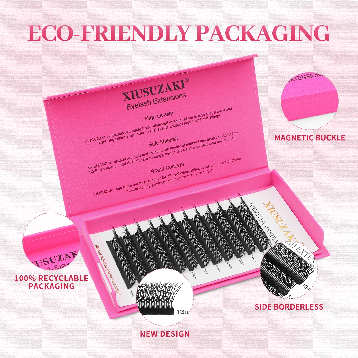 XIUSUZAKI Double conseils 3D 4D W Extension de cils en forme 6D 8D préfabriqué Volume ventilateurs Extensions de cils faux cils individuels