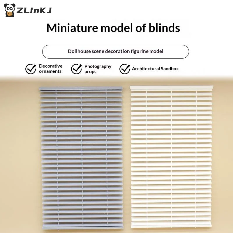 ▶1Pcs 1/12 Scale Realistic Window Shutter Miniature Dollhouse Blinds Curtain Decor For Doll House & Diorama Accessories